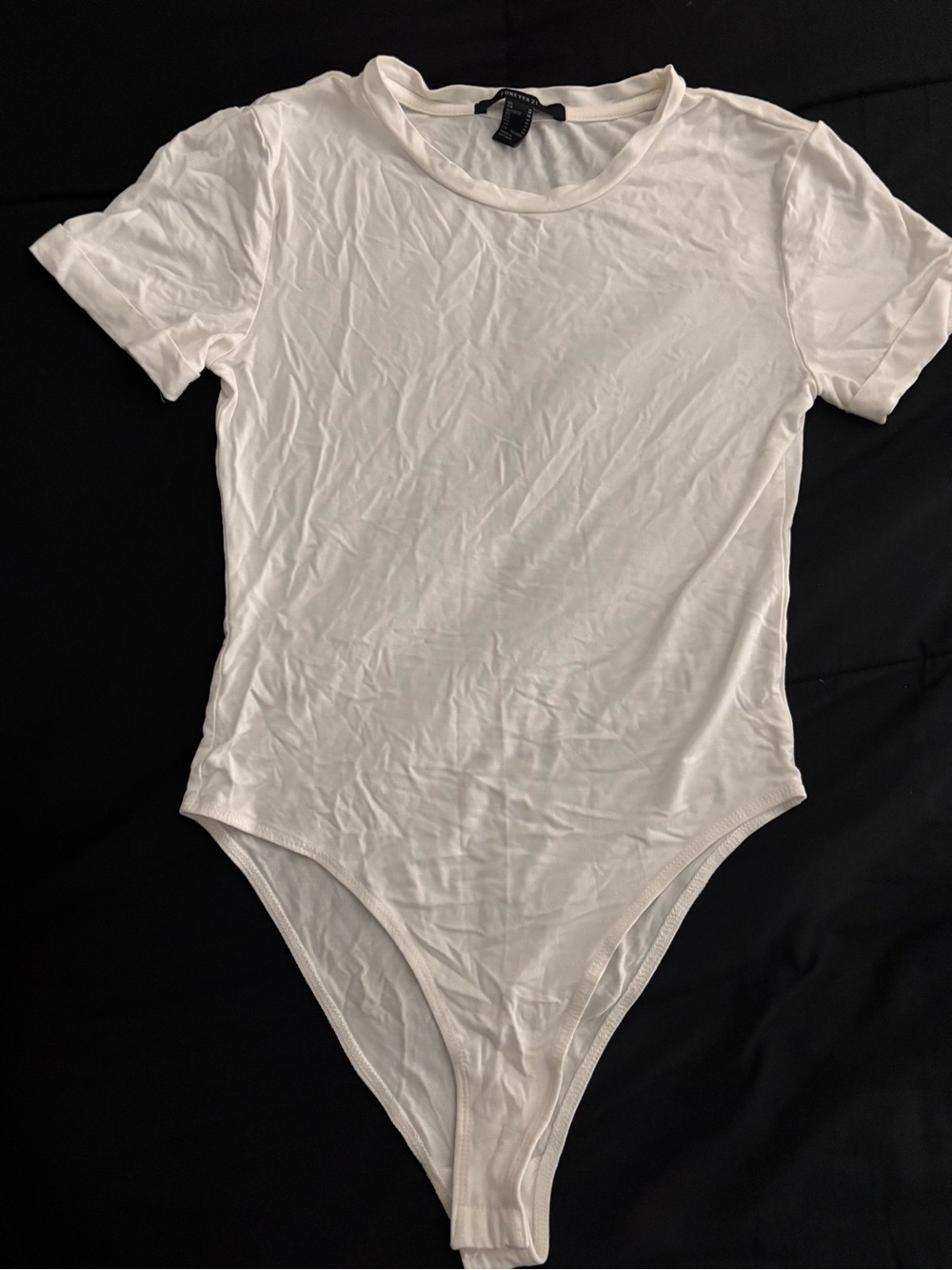Forever 21 White Short-Sleeve Bodysuit